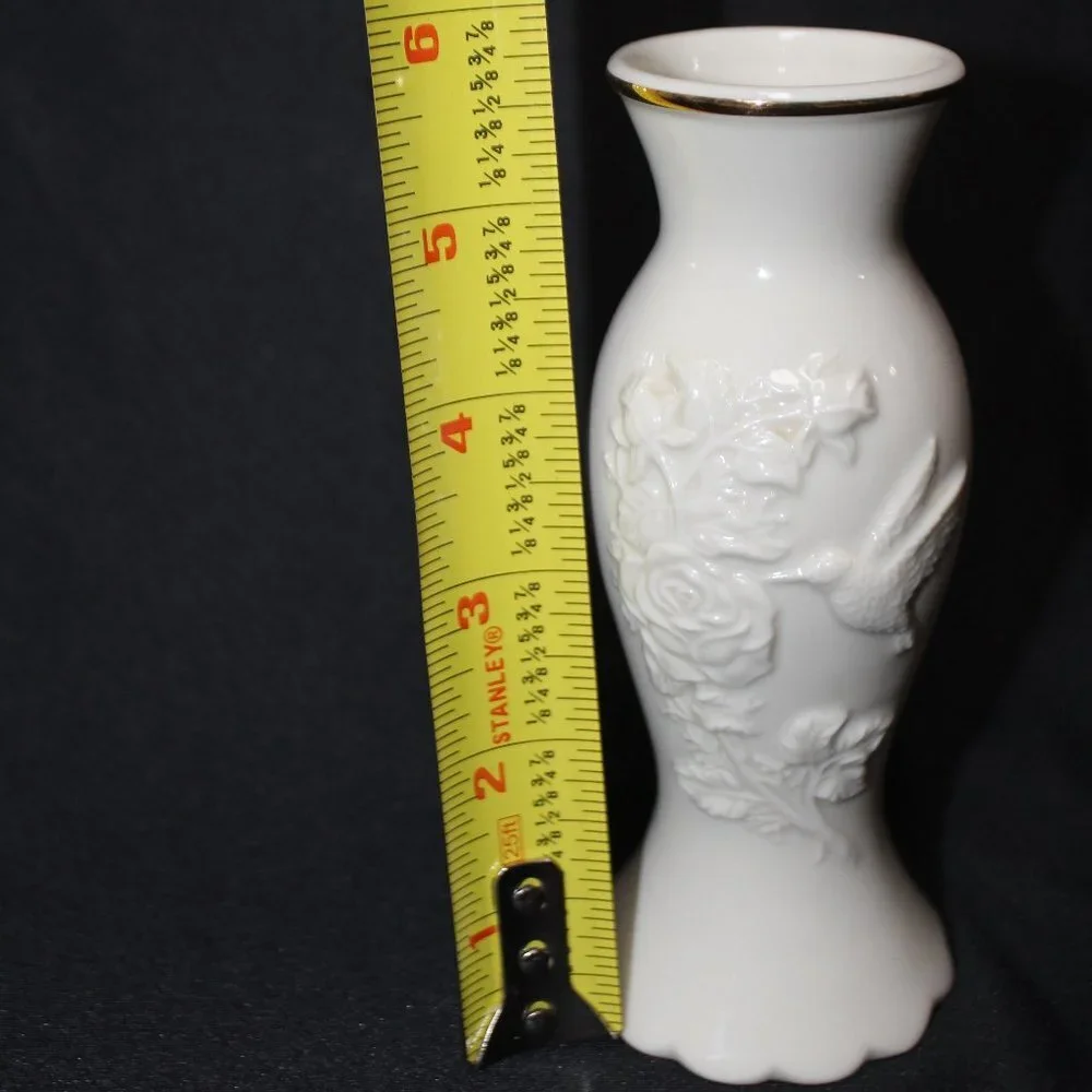 Lenox Small Hummingbird Gold Trim Bud Vase